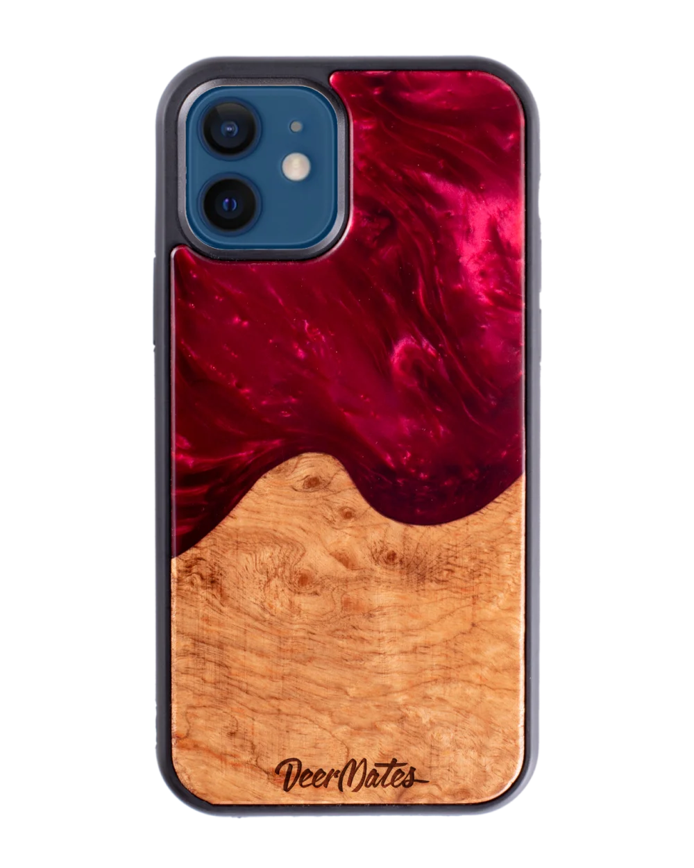 Cokitec Handyhülle Für IPhone 12 Mini – Hirsch Jagd Holz-Design, TPU, Stoßfest, 1,5 Mm Dick